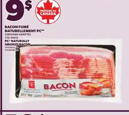 Provigo PC NATURALLY SMOKED BACON, 375/500 G offer