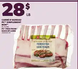 Provigo PC FREE FROM RACK OF LAMB offer