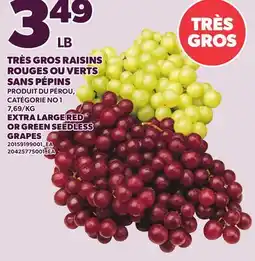Provigo EXTRA LARGE RED OR GREEN SEEDLESS GRAPES offer
