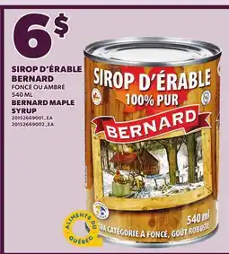 Provigo BERNARD MAPLE SYRUP, 540 ML offer
