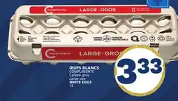 Marché Bonichoix COMPLIMENTS Large size WHITE EGGS offer