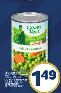 Marché Bonichoix LE SIEUR (398 mL) VEGETABLES OR TENDER PEAS OR TENDER PEAS offer