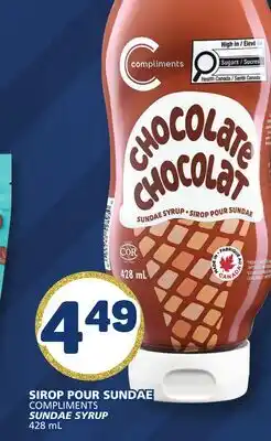 Marché Bonichoix COMPLIMENTS SUNDAE SYRUP offer