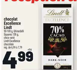 Metro CHOCOLAT EXCELLENCE LINDT | LINDT EXCELLENCE CHOCOLATE offer