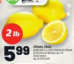 Metro CITRONS CHOIX | CHOICE LEMONS offer