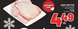 Metro POULET ENTIER FRAIS | FRESH WHOLE CHICKEN offer