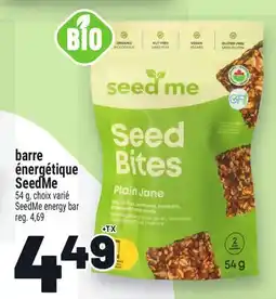 Metro BARRE ÉNERGÉTIQUE SEEDME | SEEDME ENERGY BAR offer