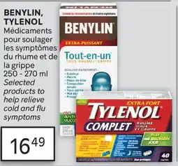 Brunet BENYLIN, TYLENOL Médicaments pour soulager les symptômes du rhume et de la grippe offer