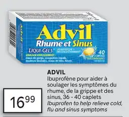 Brunet ADVIL Ibuprofène pour aider à soulager les symptômes du rhume, de la grippe et des sinus offer