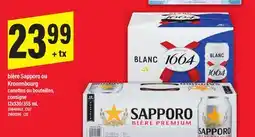 Maxi bière Sapporo ou Kronenbourg canettes ou bouteilles, 12x330/355 mL offer