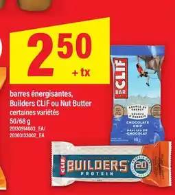 Maxi barres énergisantes Builders CLIF ou Nut Butter, 50/68 g offer