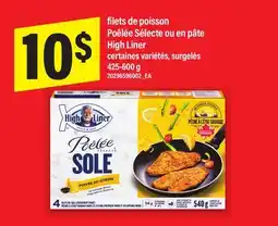 Maxi FILETS DE POISSON POÊLÉE SÉLECTE OU EN PÂTE HIGH LINER, 425-600 g offer