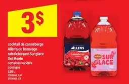 Maxi COCKTAIL DE CANNEBERGE ALLEN'S OU BREUVAGE RAFRAÎCHISSANT SUR GLACE DEL MONTE, 1,89 L offer