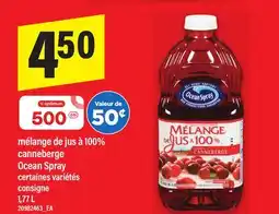 Maxi MÉLANGE DE JUS À 100% CANNEBERGE OCEAN SPRAY, 1,77 L offer