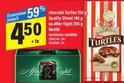 Maxi CHOCOLAT TURTLES 150 G, QUALITY STREET 148 G OU AFTER EIGHT 200 G NESTLÉ offer