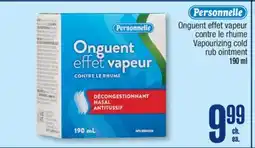 Jean Coutu PERSONNELLE Vapourizing cold rub ointment offer