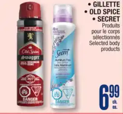 Jean Coutu GILLETTE, OLD SPICE, SECRET Selected body products offer