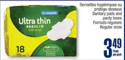 Jean Coutu PERSONNELLE Sanitary pads and panty liners Regular sizes offer