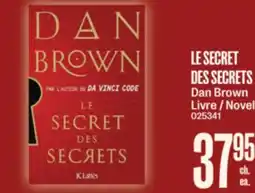 Jean Coutu LE SECRET DES SECRETS Dan Brown Novel offer