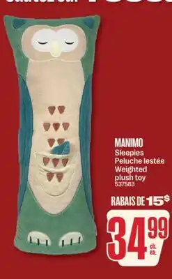 Jean Coutu MANIMO Weighted plush toy offer