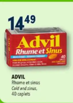 Familiprix Advil Cold & Sinus analgesic and decongestant non-drowsy caplets 40un offer