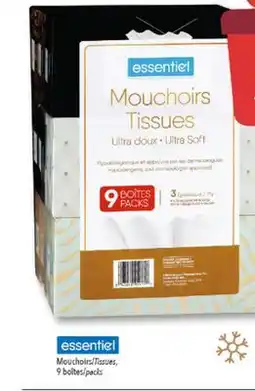 Familiprix ESSENTIEL, Tissues, 9 packs offer