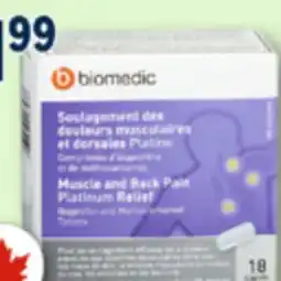Familiprix Biomedic muscle & back pain platinum relief caplets 18un offer