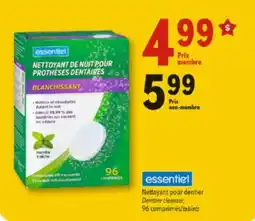 Familiprix Essentiel overnight whitening denture cleanser tablets Mint Flavor 96un offer