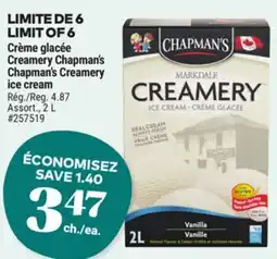 Giant Tiger Chapman's Creamery ice cream offer