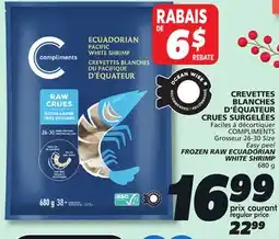 IGA COMPLIMENTS FROZEN RAW ECUADORIAN WHITE SHRIMP offer