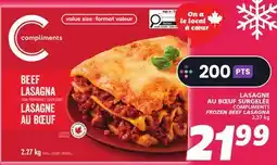 IGA COMPLIMENTS FROZEN BEEF LASAGNA offer
