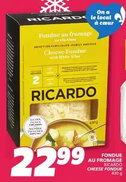 IGA RICARDO CHEESE FONDUE offer