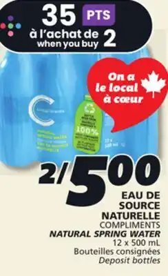 IGA COMPLIMENTS NATURAL SPRING WATER offer