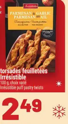 Metro TORSADES FEUILLETÉES IRRÉSISTIBLE | IRRÉSISTIBLE PUFF PASTRY TWISTS offer