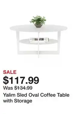 Wayfair Yalim Sled Oval Coffee Table with Storage offer