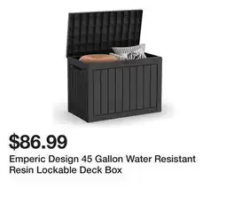 Wayfair Emperic Design 45 Gallon Water Resistant Resin Lockable Deck Box offer