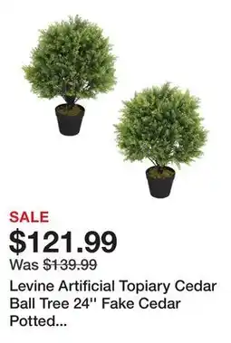 Wayfair Levine Artificial Topiary Cedar Ball Tree 24'' Fake Cedar Potted Plants (Set of 2) offer