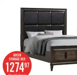 The Brick Kane Platform Storage Bed with Headboard & Frame, Vegan Leather, Brown - Queen Size offer