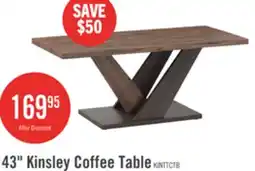 The Brick Kinsley 43.3 Modern Coffee Table - Dark Brown Wood offer