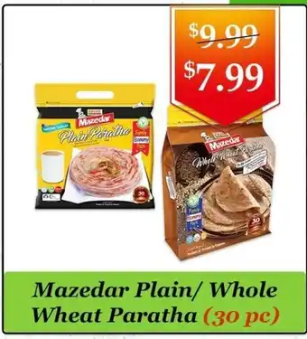 Atiya's Fresh Farm Mazedar Plain/ Whole Wheat Paratha offer