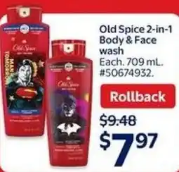 Walmart Old Spice 2-in-1 Body & Face wash offer