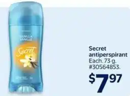 Walmart Secret antiperspirant offer