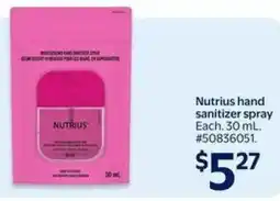 Walmart Nutrius hand sanitizer spray offer