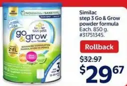 Walmart Similac step 3 Go & Grow powder formula offer