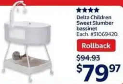 Walmart Delta Children Sweet Slumber bassinet offer