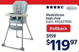 Walmart Made2Grow high chair offer