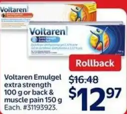 Walmart Voltaren Emulgel extra strength offer