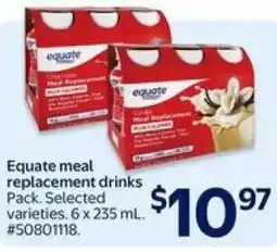 Walmart Equate meal replacement drinks offer