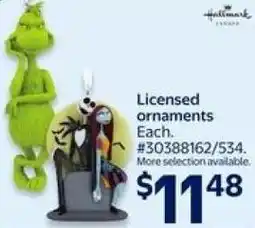 Walmart Licensed ornaments offer
