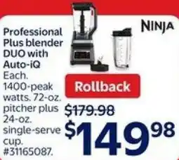Walmart NINJA Professional Plus blender offer